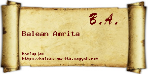 Balean Amrita névjegykártya